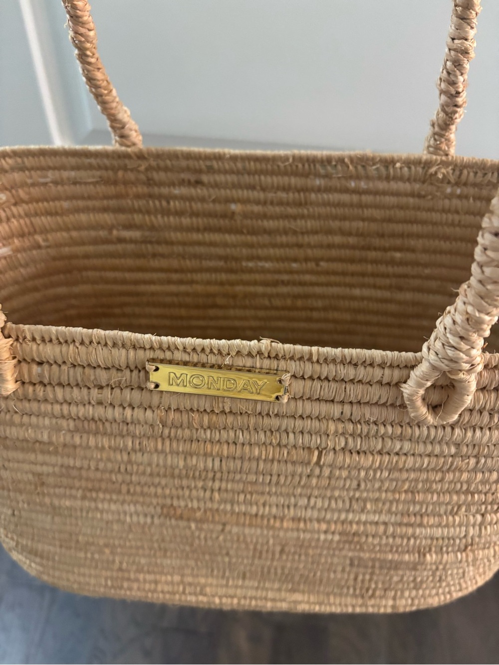 MONDAY SWIMWEAR Woven Straw Tote Bag LARGE - Picture 4 of 4